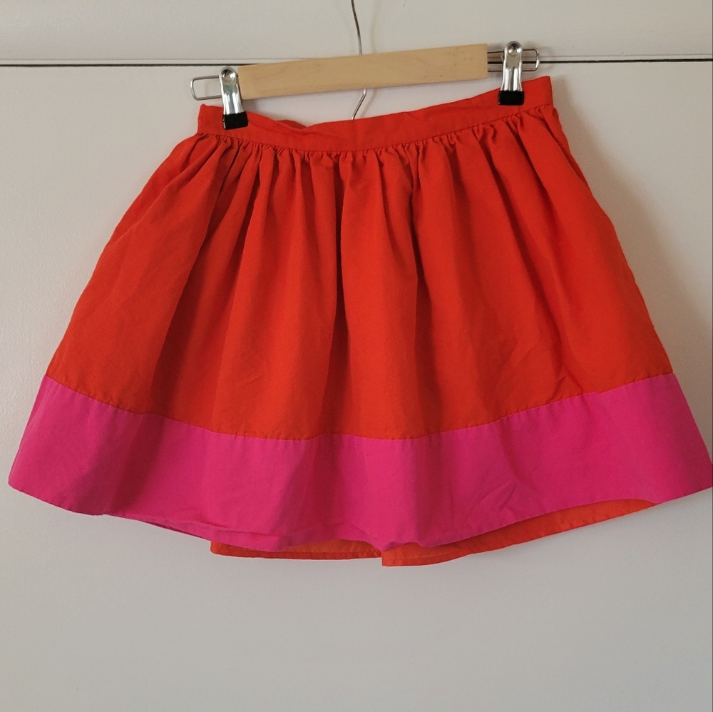 Kate Spade x Gap Kids red and pink cotton poplin twirl skirt